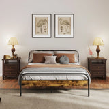 HOMCOM Industrial-Style King Bed Frame - Black/Brown
