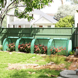 Outsunny Mini Greenhouse, Small Polytunnel Green House with Zipped Doors, Steel Frame for Garden Backyard, 395 x 100 x 80cm, Green