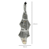 HOMCOM 4.7ft Life Size Outdoor Halloween Decoration Hanging Mummy with Spider Web, Animated Prop Decor with Sound and Motion Activated, Light Up Eyes, Howling Sound, Posable Arms, Moving Body