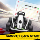 HOMCOM 24V Electric Go Kart for Kids, Drift Ride-On Racing Go Kart with 2 Speeds, for Boys Girls Aged 8-12 Years Old, White