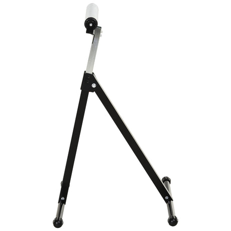 HOMCOM Set of 2 Folding Roller Stand, Material Support Pedestal with Ball Bearing Roller Height Adjustable Portable, Metal Construction, Black