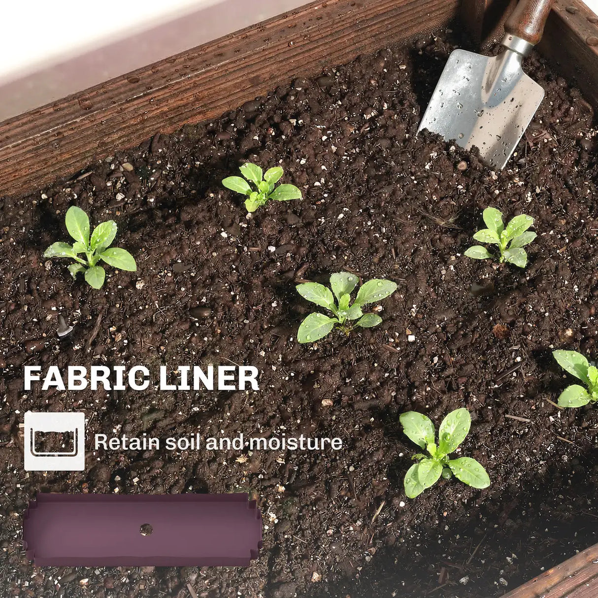 Outsunny 2-Tier Wooden Raised Planter, Raised Garden Bed on Legs with Drainage Holes and Bed Liner, Elevated Garden Planter