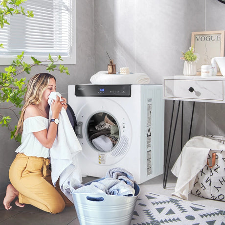 4KG Compact Dryer with Stainless Steel Tub and Multi-layer Filtration-White