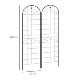 Outsunny Metal Trellis Set of 2, Garden Trellis for Climbing Plants Support Frames, Floral Design