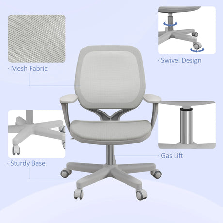 Vinsetto 44-56cm Mesh Back Office Chair - Grey