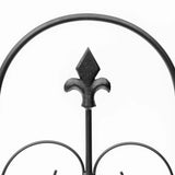 Outsunny Decorative Garden Fencing, 83cm (H) x 3m (L) 5PCs Outdoor Picket Fence Panels, Rustproof Metal Wire Landscape Flower Bed Border Edging Animal Barrier, Black
