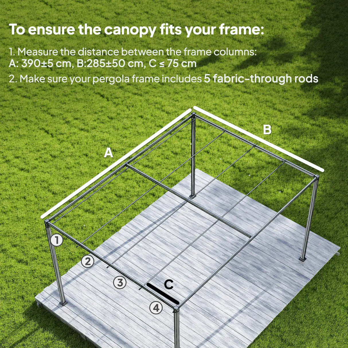 Outsunny Retractable Pergola Canopy Only, 3.92 x 3.5 m, UV30+ Replacement Canopy Cover for 4 x 3 m Pergola, Dark Grey