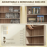 HOMCOM 360 CD Storage Unit - Natural Wood Finish