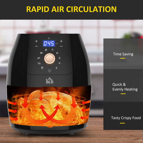 HOMCOM 5.5L 1700W Air Fryer, with Digital Display, 80-200 Temperature