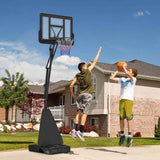 SPORTNOW Basketball Hoop Outdoor, Height Adjustable Basketball Hoop and Stand with Rebound System, Weighted Base, Portable on Wheels, 2.45-3.05m, for Teens, Juniors, Adults, Black