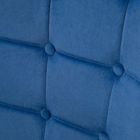 HOMCOM Modern Armchair with Footstool, Upholstered Accent Chair with Ottoman, Steel Legs, Velvet Wingback Chair for Living Room, Bedroom, Home Study, Dark Blue