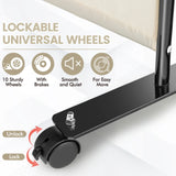 4-Panel Folding Room Divider 6 Feet Rolling Privacy Screen with Lockable Wheels-White