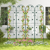 4 Pack 71 x 20 Inches Metal Garden Trellis for Climbing Plants-Green