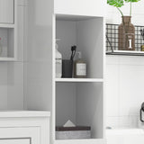 kleankin Freestanding Bathroom Cabinet, High Gloss Storage Cabinet with Doors and Adjustable Shelves, 30 x 30 x 181.5 cm, White