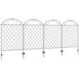 Outsunny Decorative Garden Fencing, 43in x 11.5ft Outdoor Picket Fence Panels, 4PCs Rustproof Metal Wire Landscape Flower Bed Border Edging Animal Barrier, Black