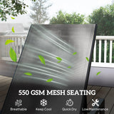 Outsunny Folding Sun Lounger Set of 2, 5-Position Adjustable Reclining Garden Loungers, Garden Chaise Lounge Sunbed Recliner Chairs with Steel Frame for Beach, Porch, Patio, Camping, Light Grey