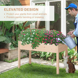 Outsunny Garden Wooden Planters14 Non-Woven Fabric, Rectangular Raised Bed,Fir Wood14Indoor/Outdoor, 122.5Lx56.5Wx76H cm