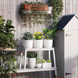 Outsunny Set of Three 22cm Planters - White