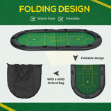 SPORTNOW Foldable Poker Mat, 10-Player Table Top with Cup Holder, Carry Bag - Green