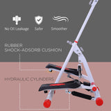HOMCOM Stepper w/ Handle Hand Grip Workout Fitness Machine For Fitness Aerobic Exercise Home Gym Red