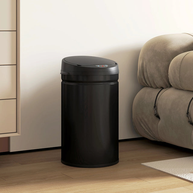 HOMCOM 30L Stainless Steel Sensor Bin - Black