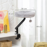 PawHut Cat Desk Bed, Cat Hammock 360 Rotatable Adjustable for Window, Table, Work, Grey