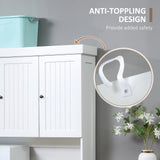 HOMCOM 180cm Freestanding Kitchen Cabinet, Modern Storage Cupboard with Open Countertop, Drawer and 6 Doors, White