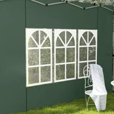 Outsunny Gazebo Side Panels, Sides Replacement with Window for 3x3(m) or 3x4m Pop Up Gazebo, 2 Pack, Green
