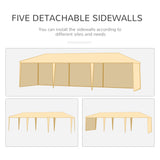 Outsunny Garden Gazebo 9 x 3 Marquee Party Wedding Tent Canopy, White