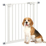 PawHut Metal 74-80cm Wide Adjustable Dog Gate White