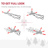 HOMCOM 5FT Prelit Artificial Snow Flocked Christmas Tree with Warm White LED Light, Holiday Home Xmas Decoration, Green White