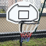 HOMCOM Portable Basketball Stand 94-123cm Basket Height Adjustable Hoop For Adults Suitable for Pool Side