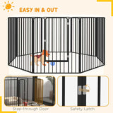 PawHut 100cm 8 Panels Heavy Duty Dog Pen, Pet Playpen for Indoors, Outdoors, Small, Medium, Large Dogs