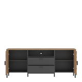 Arundel TV Cabinet 2 Door 2 Drawer 158cm Wide in Oak/Grey