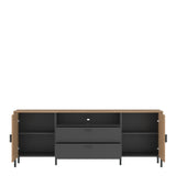 Arundel TV Cabinet 2 Door 2 Drawer 173cm Wide in Oak/Grey