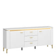 Lazio TV Cabinet 2 Door 3 Drawer in Alpine White/White Gloss