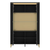 Genoa Vitrin 2 Door in Black Matt/Gold