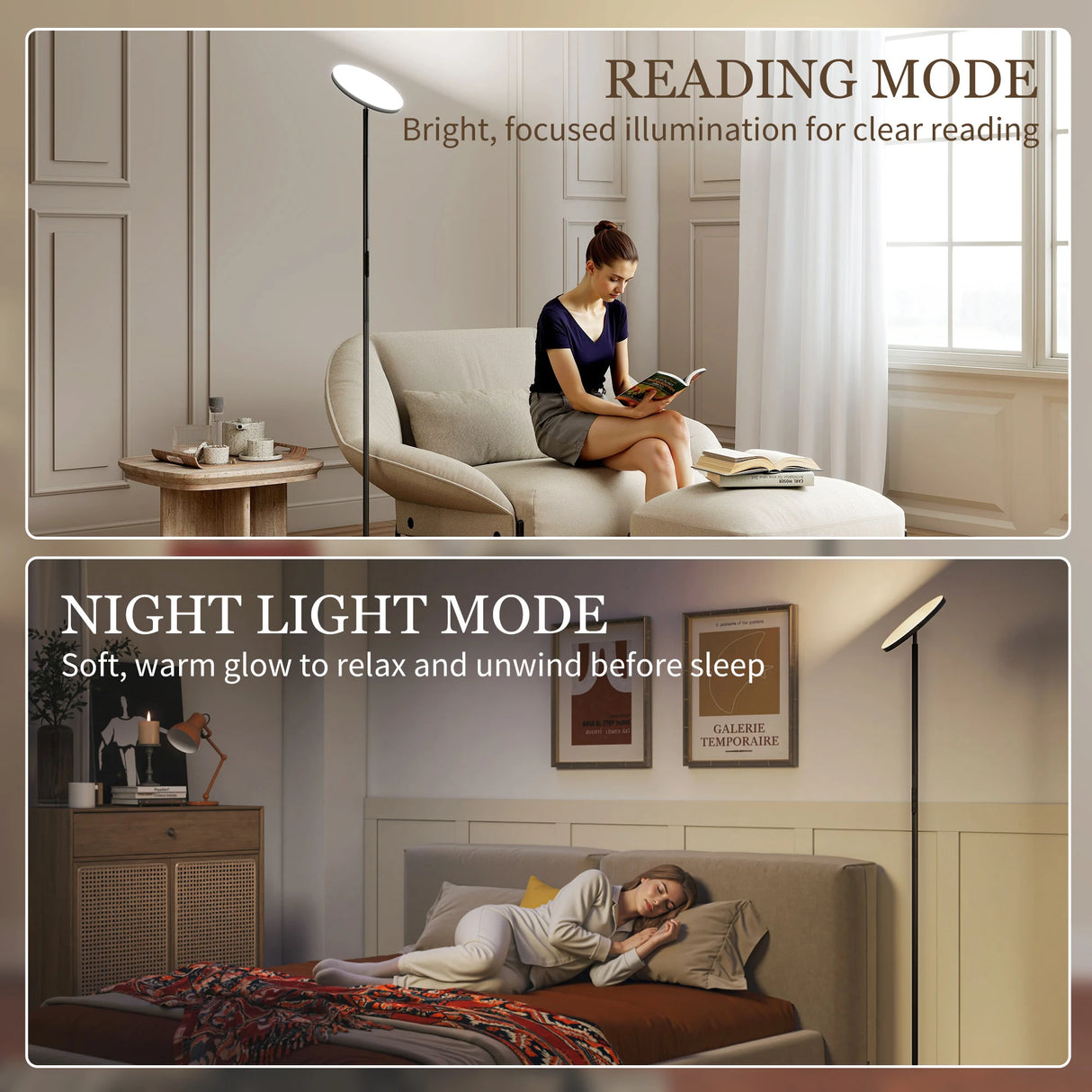 HOMCOM RGB Uplighter Floor Lamp, Tall Dimmable Standing Lamp with Remote & Touch Control, 350 Rotatable Head for Living Room Bedroom, 2700K-6000K Colour Temperatures, Black