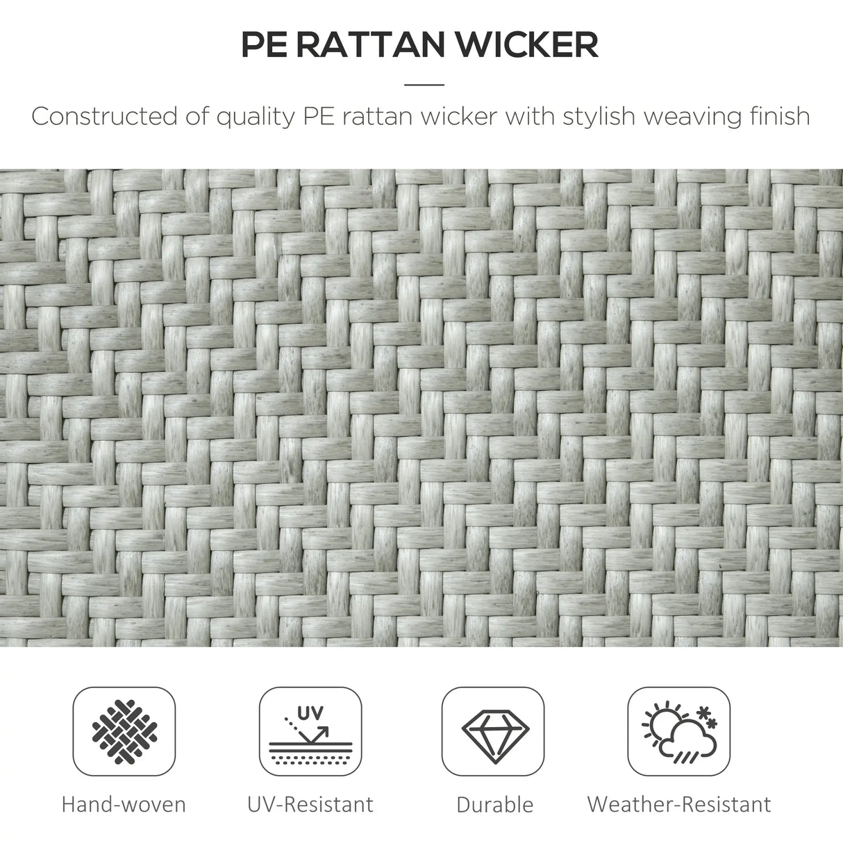 Outsunny Four-Piece Stacking Rattan Garden Seat Set - Mixed Grey