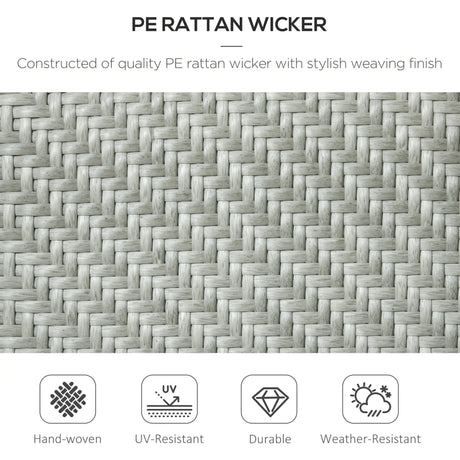 Outsunny Four-Piece Stacking Rattan Garden Seat Set - Mixed Grey