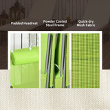 Outsunny Set of Two Steel Frame Sun Loungers, with Reclining Backs - Green