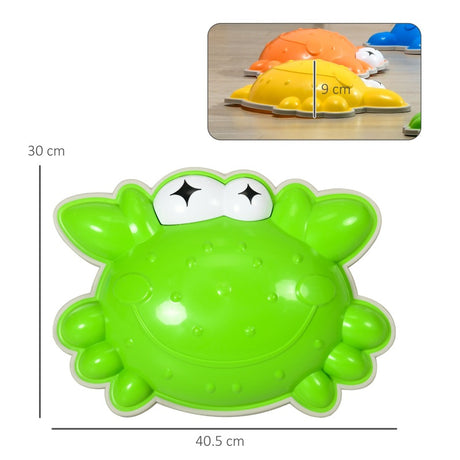 ZONEKIZ 6PCs Kids Stepping Stones w/ TPE Anti-Slip Edge, Crab-Designed Balance River Stones, Obstacle Courses, Stackable