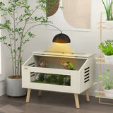 PawHut 111L Vivarium for Snakes, Lizards, Horned Frogs, Chameleons, Hamsters, Gerbils with Tempered Glass Windows