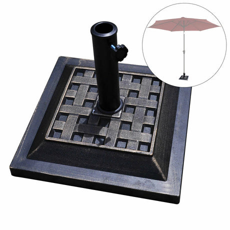 Patio Market Umbrella Base with Adjustable Screw Mechanism for Garden