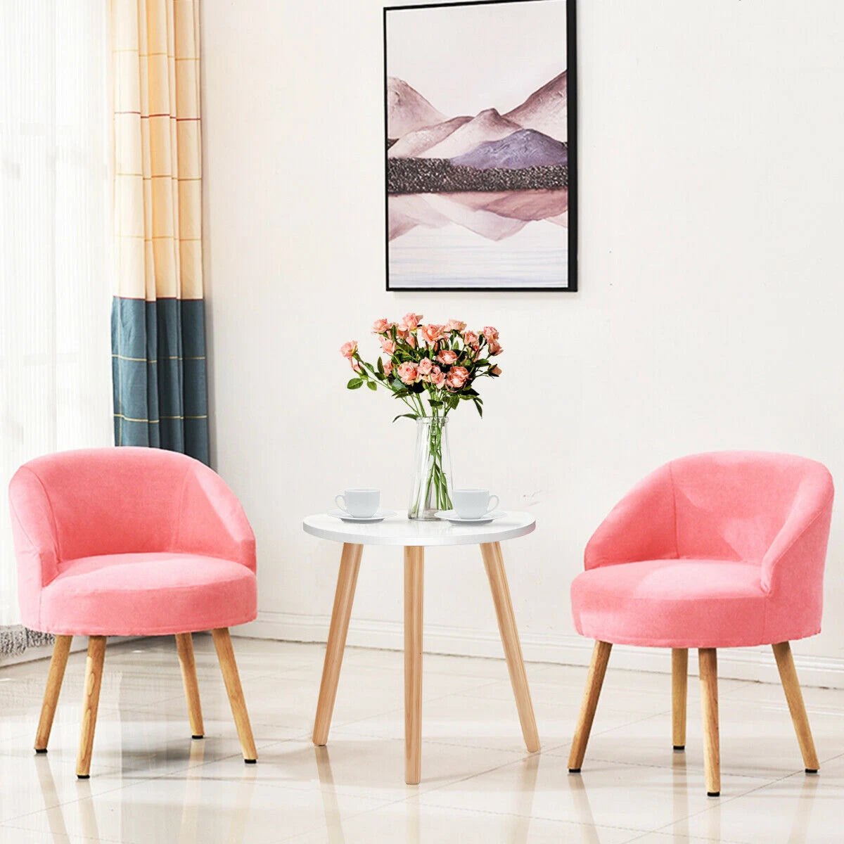 Multifunctional Round Side End Table with Modern Design for Living Room/Bedroom/Office
