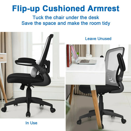 Lightweight Mesh Office Chair with Lumbar Support-Grey