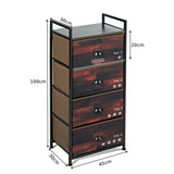Industrial 4 Fabric Drawers Storage Dresser with Fabric Drawers and Steel Frame