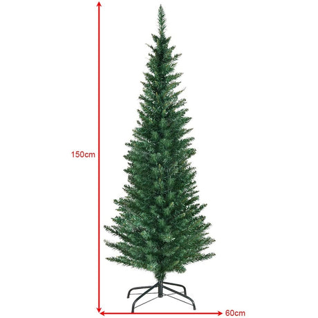 1.5 M Slim Pencil Christmas Tree with Branch Tips for Indoor Decoration