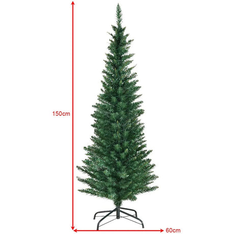1.5 M Slim Pencil Christmas Tree with Branch Tips for Indoor Decoration