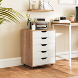 Versatile Storage Cabinet with Wheels for Home Office-Natural